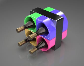 3D Printable Wine Rack STL File – Modern Tabletop Bottle Holder
