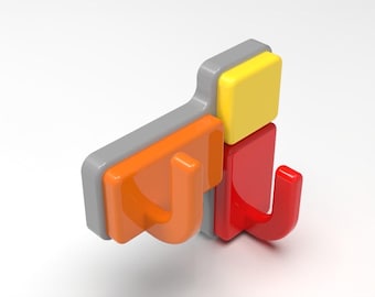 3D Printable Wall Hook: Modern Modular Organizer STL File (Digital Download)