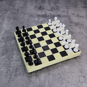 Archivos STL de juego de ajedrez: tablero y piezas de ajedrez moderno imprimibles en 3D