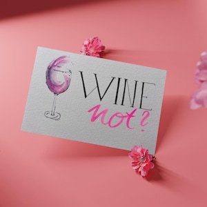 Wino nie? - A6 akwarela malowana ręcznie jako wydruk artystyczny