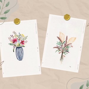 Aquarell Postkartenset DIN A 6 - Blumen / Blumenstrauß