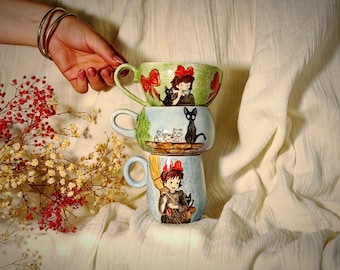 Handmade Kiki's Delivery Service Mug – Studio Ghibli Anime Ceramic Cup