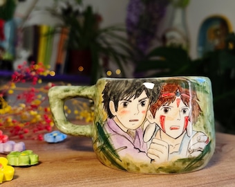 Handmade Princess Mononoke Mug: Studio Ghibli Inspired Ceramic Cup