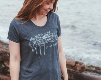 KELP FOREST - Womens Eco Tee Charcoal