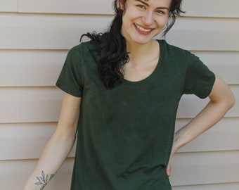 Women's Bamboo Tee - Plain Apparel - Forest Green