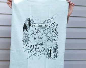 INTO THE FOREST   Organic Cotton   Hemp Tea Towel