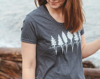 TREELINE - Women's Eco Tee Charcoal