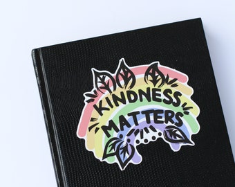 RAINBOW KINDNESS MATTERS Eco Friendly Paper Sticker