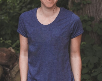 Women's Eco Tee - Blank Apparel - Heather Navy