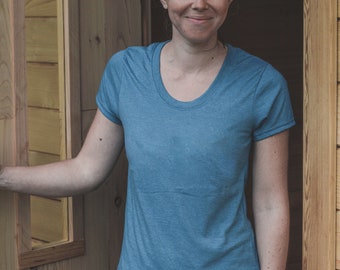 Women's Eco Tee - Blank Apparel - Heather Teal