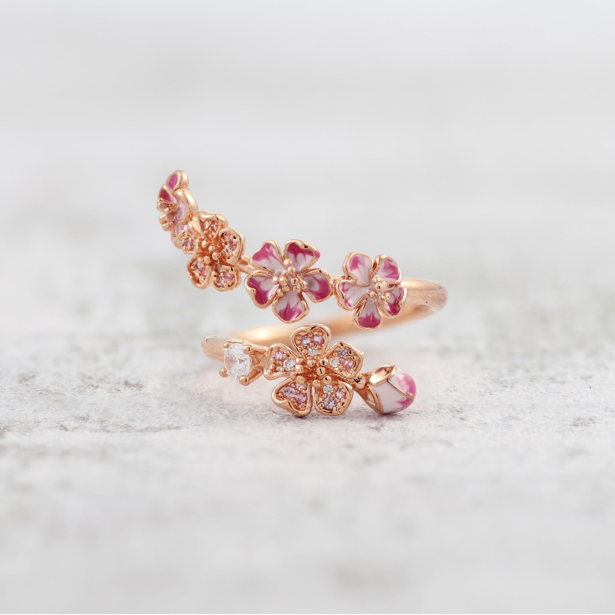 Pandora Pink Peach Blossom Ring - Etsy