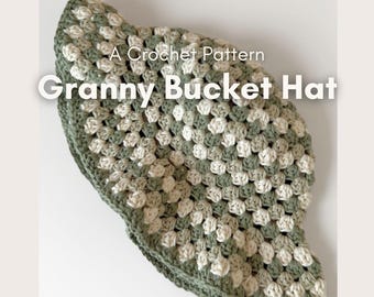 Granny Square Crochet Bucket Hat Pattern: Retro Beginner-Friendly (PDF Download)