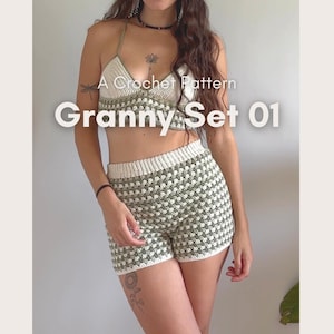 Oma Set Häkelmuster PDF | BH + Shorts | Passendes Sommer-Set | Digitaler Download | getragen