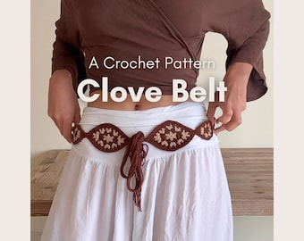 Clove Belt Crochet Pattern PDF | Granny Motif | Boho Crochet Accessory | Digital Download