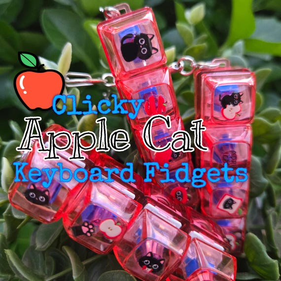 Cat & Apple 4 Key Fidget w LED(Clicky Clicks)
