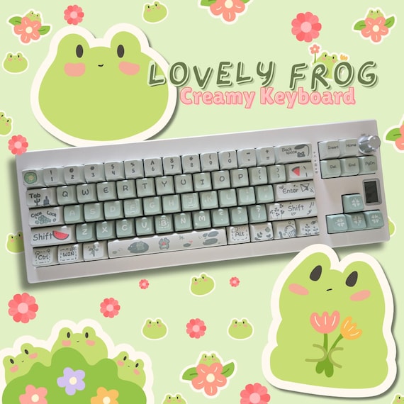 Creamy Lovely Frog Retro Style Shadow X Tri Mode Creamy Keys Compact Mechanical Keyboard 75% Lightweight Premium