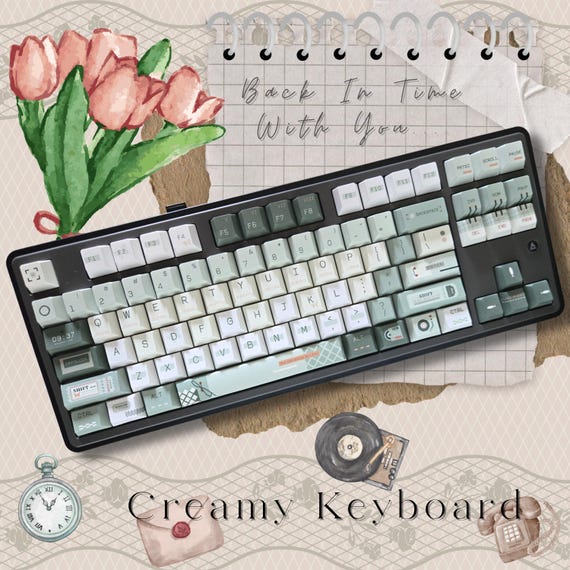 Back In Time With You Creamy AK870 Wireless Mechanical Gaming Keyboard Tri-Mode Hot Swappable Gasket Mounted Customized Keyboard for Win/Mac