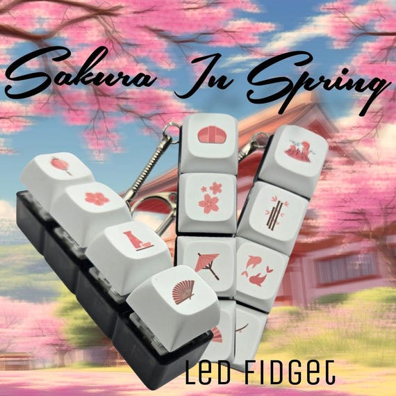 Sakura in Spring Key Fidget w LED(Clicky Clicks)