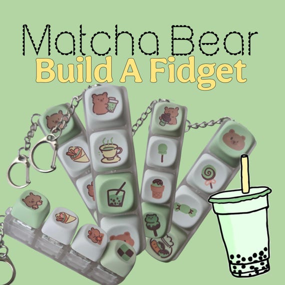 Build A Cute  Matcha Bear Fidget! ( Silent, Clacky, or Creamy)