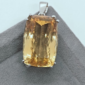 Citrine Pendant In 92.5 Sterling Silver