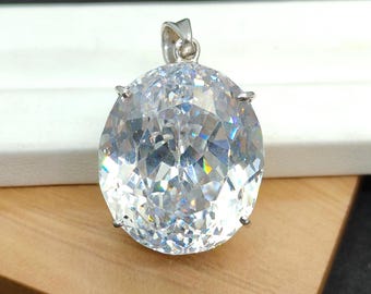 Cubic Zircon Pendant In 92.5 Sterling Silver