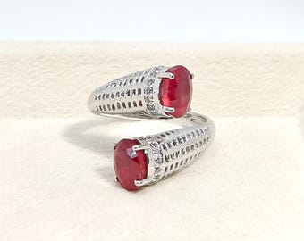 Sterling Silver Ruby Ring: Handmade Oval Gemstone