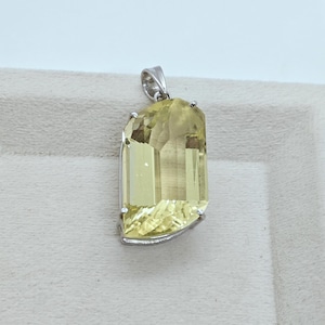 Lemon Quartz Pendant In 92.5 Sterling Silver