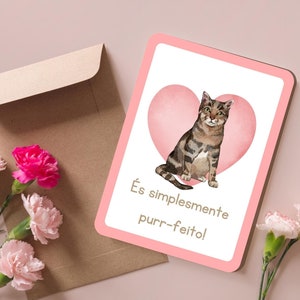Tarjetas de cuenta regresiva para el día de San Valentín en portugués: notas de amor diarias para niños