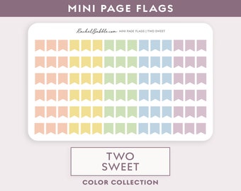 Mini Page Flag Stickers, Small Page Flag Stickers, Tiny Page Flag Stickers, Functional Stickers, Rainbow, Yellow, Green, Purple, Two Sweet