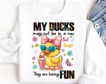 Funny Duck PNG, My Ducks Not In A Row PNG, Snarky Mental Health Humor Design, Retro Sarcastic Duck Sublimation, Unhinged Animal Shirt PNG