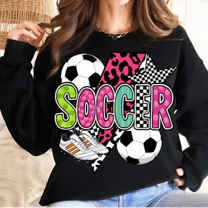 Fútbol PNG estilo coqueto / Lindo diseño de sublimación de fútbol / Clipart de balón de fútbol / Camiseta de fútbol PNG para regalos DIY imagen 8
