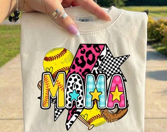 Retro Softball Mama PNG, Game Day Sports Mom PNG, Coquette Bow Softball Design, Checkered Softball Shirt Sublimation Download