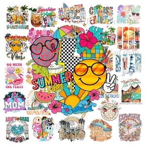 Paquete PNG Vibras de Verano / 30 Diseños para Sublimación y Manualidades