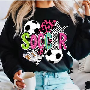 Fútbol PNG estilo coqueto / Lindo diseño de sublimación de fútbol / Clipart de balón de fútbol / Camiseta de fútbol PNG para regalos DIY imagen 6