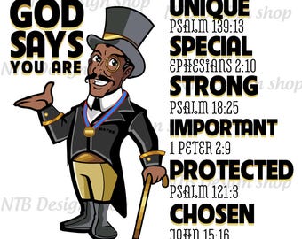 God Says You Are Black Man PNG: Sublimation Design (Digital Download)