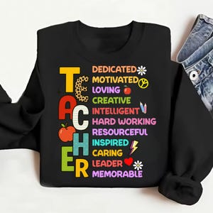 Farbenfrohes Lehrer-Shirt PNG, Erzieher-Zitat-Design, Back to School Clipart