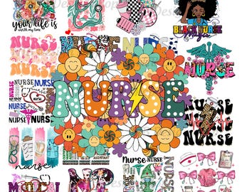 May include: A digital collage of colourful graphics featuring the word "NURSE" in various styles and fonts. The collage includes flowers, hearts, and other designs. The text "your life is worth my time" is also included.