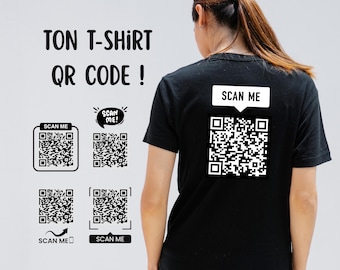 Personalized T-shirt with QR Code – 4 Scan Me models – Original connected gift