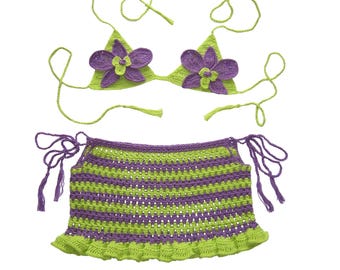 Crochet Orchid Beach Set
