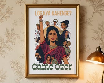 Feminist Indian Girl Art Print | Desi Empowerment Wall Art | South Asian Cultural Decor | Digital Download Poster