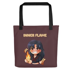 Sailor Mars Chibi Tragetasche – Inner Flame Kawaii Fanart | Pastellrote Feuer-Anime-Tasche | Süße und krasse Illustration