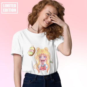 Hungry Chibi Usagi T-shirt – Sailor Moon Kawaii | Japan Otaku Manga Tee | Magical Girl Shirt | Japanese Retro Anime Fan Gift
