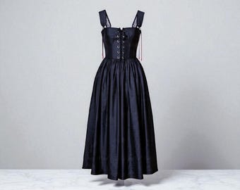 Elegant Black Velvet Dirndl Dress | Timeless Handmade Luxury - Free Shipping Dirndl kruger