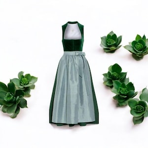 Floor-Length Bavarian Dirndl Dress with Blouse - Free Shipping Green dirndl