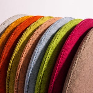 Hand-Stitched  Round Felt Chair Pad, Custom Size Seat Cushion, Seating Mat