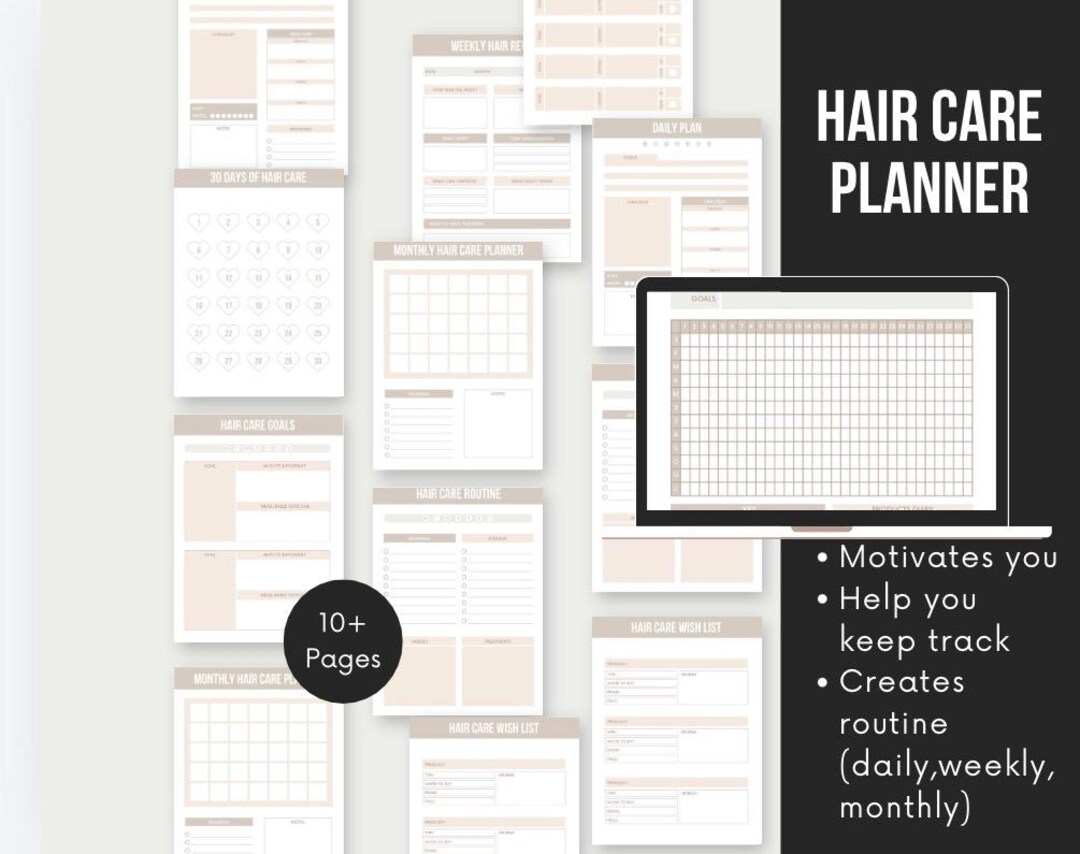 Hair Care Planner Printable | Growth Tracker, Routine Journal (instant ...