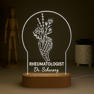 Custom Rheumatologist Night Light, Joint Care LED Lamp,Gift for Rheumatology Doctor, Rheumatology Office Decor, Anatomical Night Light