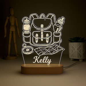 Abenteuer Nachtlicht, Geschenk für Reiseliebhaber, LED-Lampe für Wanderer und Entdecker, Reisegeschenkidee, Camping und Wandern Nachtlampe