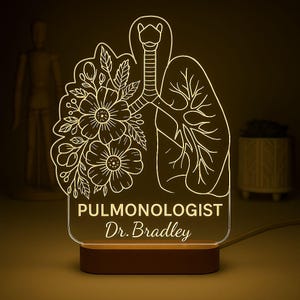 Benutzerdefinierte Pulmonologen Nachtlicht, Medizinisches Geschenk, Arzt Büro Dekor, Geschenk für Pulmonologen, Medizinstudierender oder Doktor Geschenk