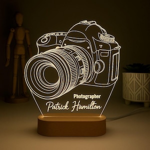 Camera Night Light, Perfect Gift for Photographers, Camera Shaped Light, Photography Lover Gift, Gift for Photography Enthusiasts